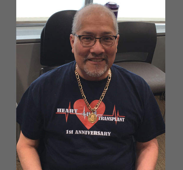 Robert Reyes is celebrating his one year anniversary of his heart transplant at Advocate Christ Hospital in Oak Lawn.
