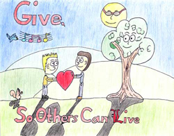 Organ Donor Poster Winner for 6th Grade thru 8th Grade 2005. Poster title is Give so Others can Live.